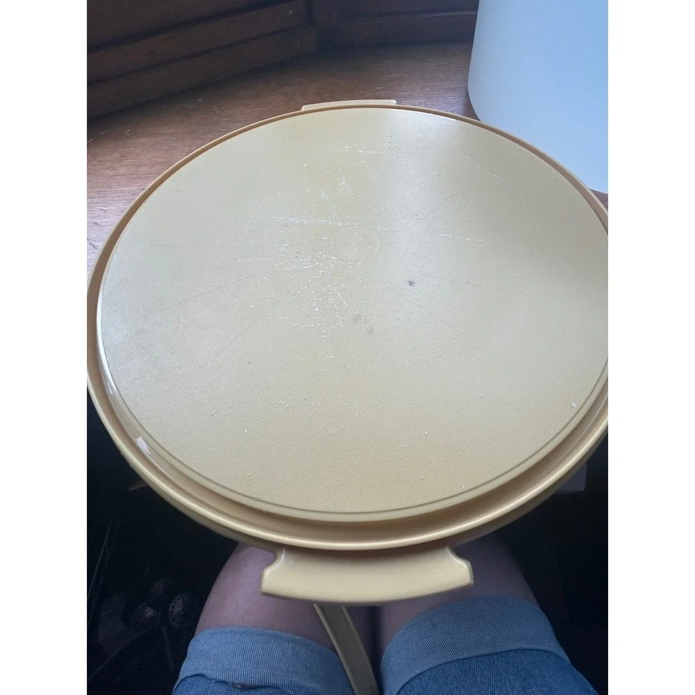 Vintage Tupperware Cake Taker Harvest Gold Round Carrier 1256 1257 1258 USA